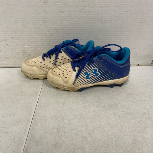 Vist Large View of Product Image Which is Used Under Armour LEADOFF BB/SB Cleats White Junior 02.5