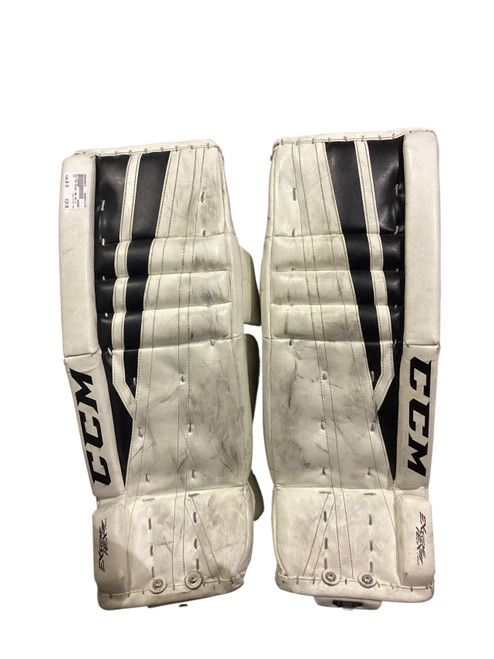 Vist Large View of Product Image Which is Used CCM EFLEX 760 Goalie Leg Pads Junior None 26"