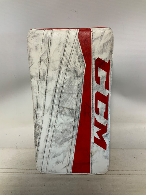 Vist Large View of Product Image Which is Used CCM EXTREME FLEX 860 Senior Goalie Blocker White And Red