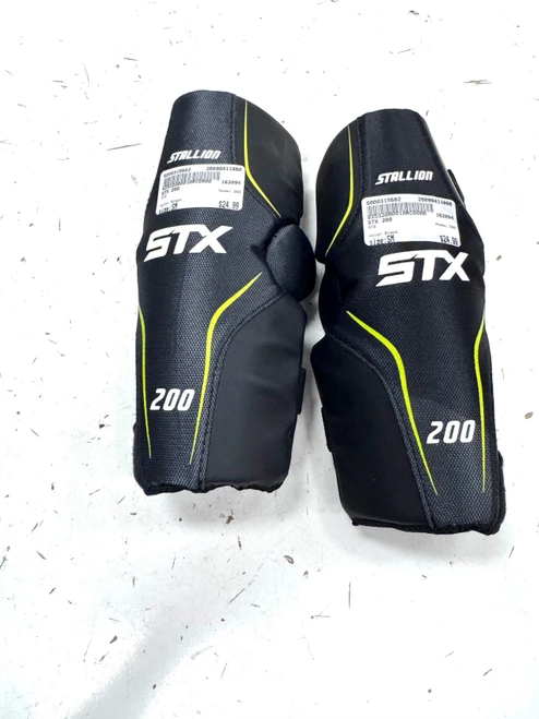 Vist Large View of Product Image Which is Used STX 200 Lacrosse Arm Pads/Guards Black SM