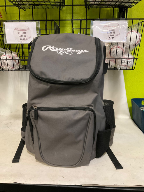 Vist Large View of Product Image Which is Used Rawlings BACKPACK BB/SB Player Carry Bag Grey