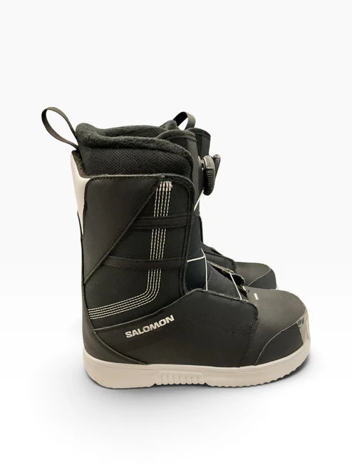 Vist Large View of Product Image Which is Used Salomon PROJECT BOA SZ 4 Boys Snowboard Boots Black And White Junior 04