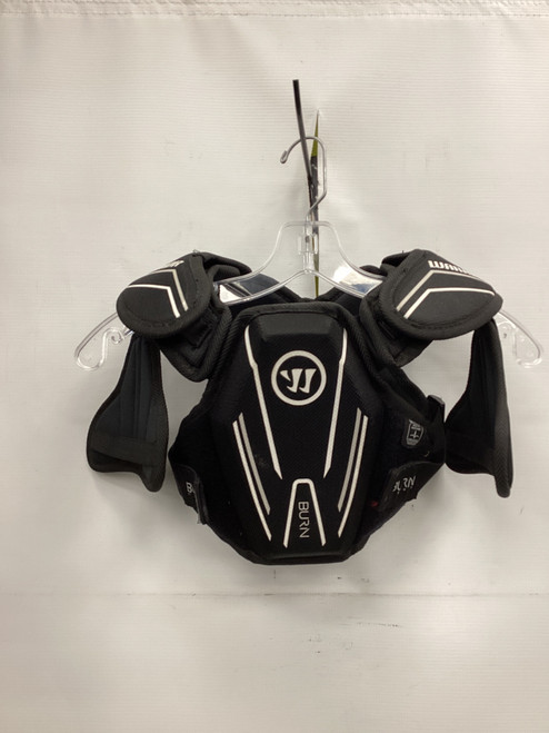 Vist Large View of Product Image Which is Used Warrior BURN NEXT Lacrosse Shoulder Pads Black SM