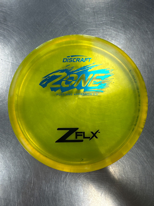 Vist Large View of Product Image Which is Used Discraft ZONE Z FLX Disc Golf Putter Yellow