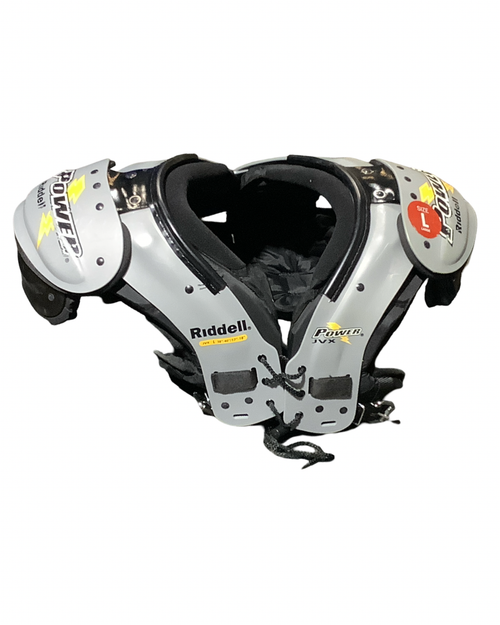Vist Large View of Product Image Which is Used Riddell POWER JVX FB Shoulder Pads Grey LG