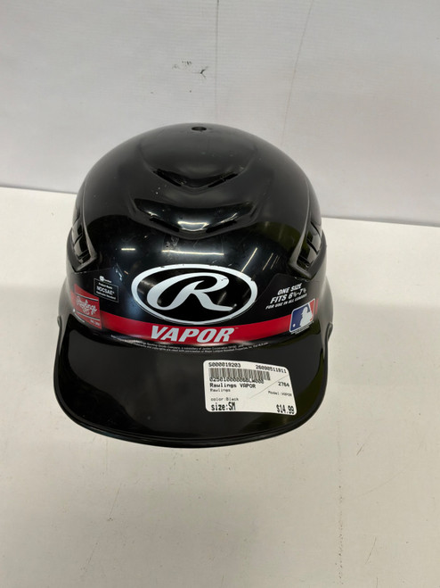 Vist Large View of Product Image Which is Used Rawlings VAPOR Batting Helmet No Mask Black SM