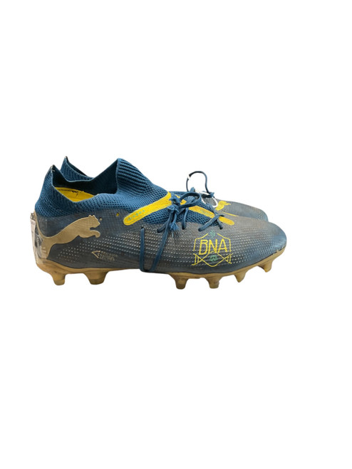 Vist Large View of Product Image Which is Used Puma Soccer Cleats Navy Blue Senior 7.5