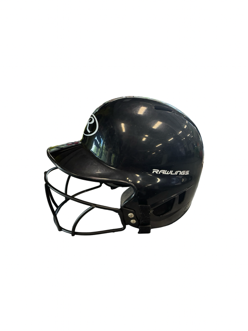 Vist Large View of Product Image Which is Used Rawlings BATTING HELMET Batting Helmet w/Mask Black S/M