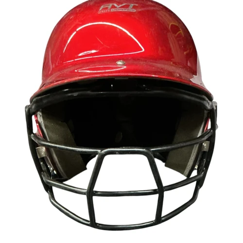Vist Large View of Product Image Which is Used Rawlings AVT Batting Helmet w/Mask Red One Size