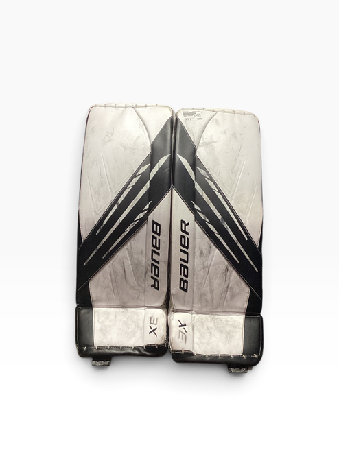 Vist Large View of Product Image Which is Used Bauer VAPOR 3X Goalie Leg Pads Inter White And Black 30"