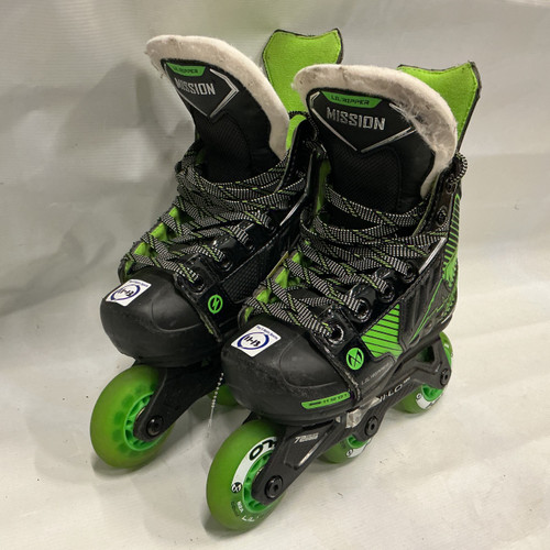Vist Large View of Product Image Which is Used Mission LIL RIPPER Junior Rec Fitness Skates Black Adjustable