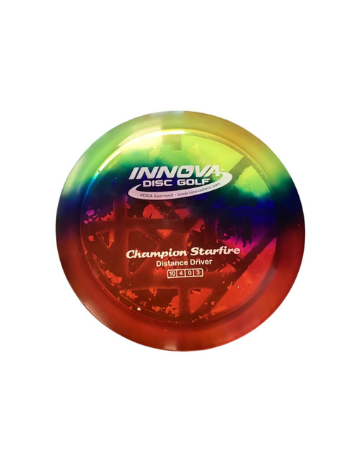 Vist Large View of Product Image Which is Used Innova CHAMPION STRAFIRE Disc Golf Driver Red