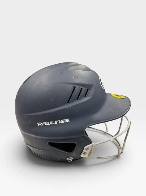 Vist Large View of Product Image Which is Used Rawlings SB HELMET Batting Helmet w/Mask Navy Blue One Size
