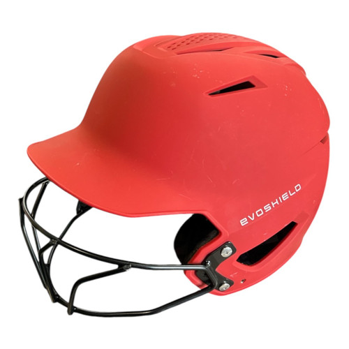 Vist Large View of Product Image Which is Used Evoshield WB5725705ML W/CAGE Batting Helmet w/Mask Red M/L