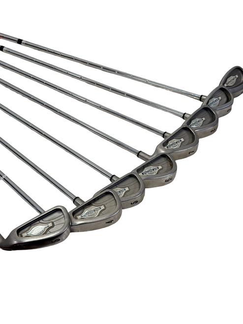 Vist Large View of Product Image Which is Used Callaway Big Bertha X-12 Mens Golf Iron Set RH 3-9 + SW w/ Memphis "10" '98 Shafts - Standard