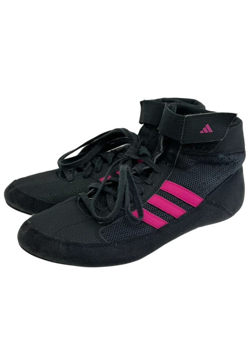 Vist Large View of Product Image Which is Used Adidas HVC Mens 7.5 Wrestling Shoes Grey/Pink