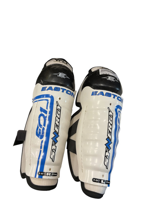Vist Large View of Product Image Which is Used Easton SYNERGY 10 SG Junior Shin Guards White 10"
