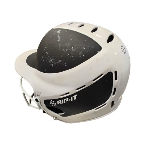 Vist Large View of Product Image Which is Used RIP-IT HELMET Batting Helmet w/Mask White SM