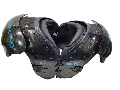 Vist Large View of Product Image Which is Used Champro SCORPION YOUTH LARGE SHOULDER PADS FB Shoulder Pads Black LG