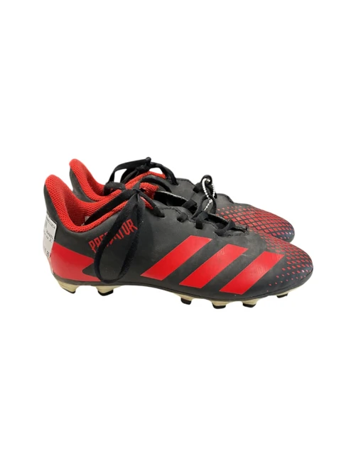 Vist Large View of Product Image Which is Used Adidas Soccer Cleats Black And Red Junior 02.5