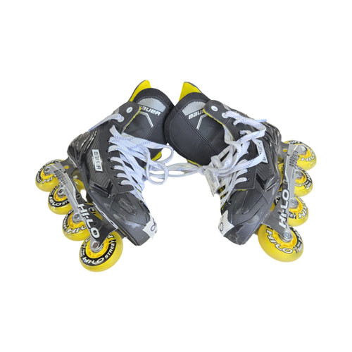 Vist Large View of Product Image Which is Used Bauer RS INLINE HOCKEY SKATES Roller Hockey Skates Black Senior 8