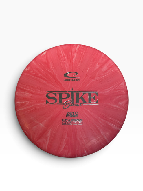 Vist Large View of Product Image Which is Used Latitude 64 ZERO MED BURST SPIKE Disc Golf Putter Pink 176g