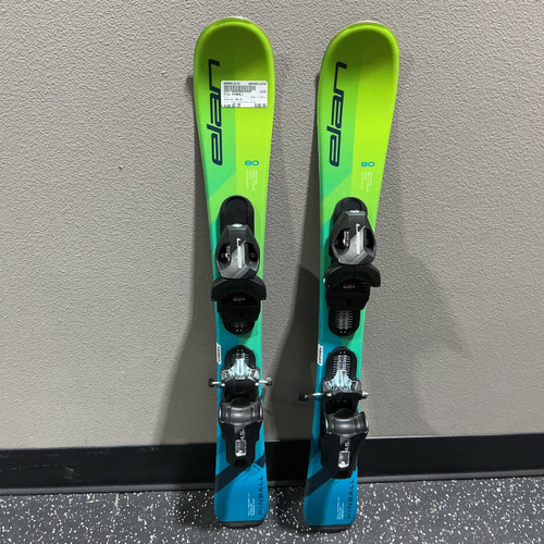 Vist Large View of Product Image Which is Used Elan PINBALL Boys DH Ski/Binding Green And Royal Blue 80 cm