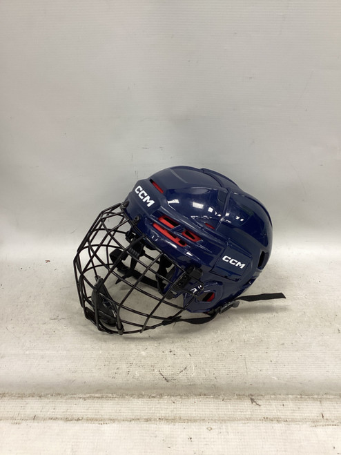 Vist Large View of Product Image Which is Used CCM TACKS 70 Helmet Cage Combo Navy Blue SM
