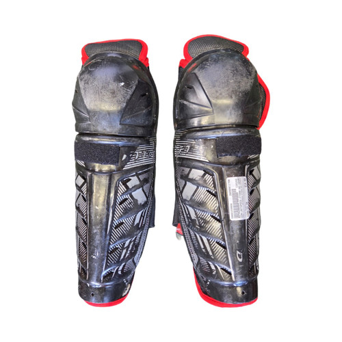 Vist Large View of Product Image Which is Used CCM JETSPEED FT350 SG 12INCH Junior Shin Guards Black 12"