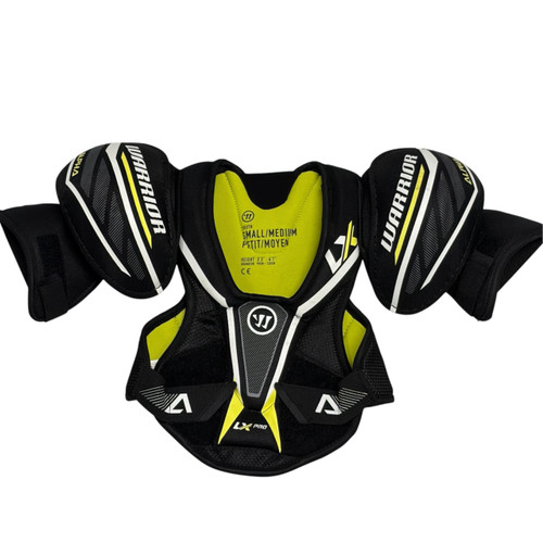 Vist Large View of Product Image Which is Used Warrior LX PRO Lacrosse Shoulder Pads Black S/M