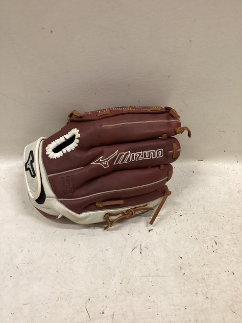 Vist Large View of Product Image Which is Used Mizuno GSP1201F3BR LH Throw Fastpitch Gloves Chocolate 12"