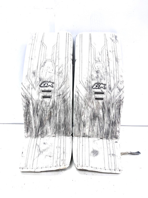 Vist Large View of Product Image Which is Used Brians OPTIK 3 Goalie Leg Pads Senior White 33"