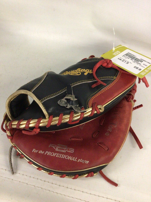 Vist Large View of Product Image Which is Used Rawlings PRO RCM325US BB/SB Catchers RH Throw Black And Red 32 1/2"