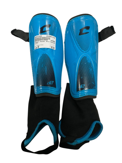 Vist Large View of Product Image Which is Used Champro Soccer Shin Guards Adult Royal Blue MD