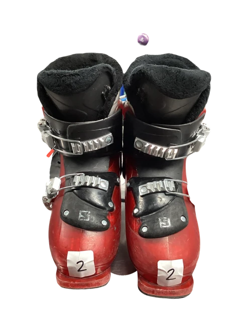 Vist Large View of Product Image Which is Used Salomon T2 Boys DH Ski Boot Red 200 MP - Y13.5