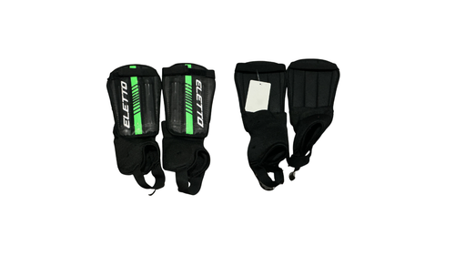 Vist Large View of Product Image Which is Used Eletto Soccer Shin Guards Junior Black XS