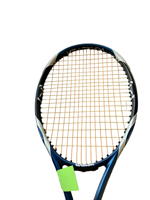 Vist Large View of Product Image Which is Used Wilson K FURY Adult Tennis Racquet Navy Blue 4 5/8"