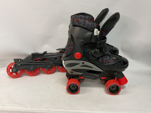 Vist Large View of Product Image Which is Used ADJUSTABLE SKATES Child Roller Quad Skates Black Adjustable