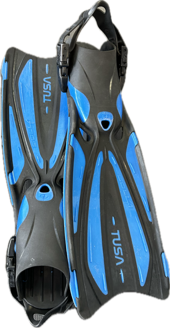 Vist Large View of Product Image Which is Used Tusa Underwater Fins Royal Blue SM
