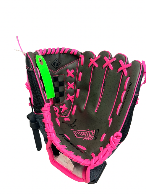 Vist Large View of Product Image Which is Used Rawlings HIGHLIGHT HFP115BBP Leather Shell Youth Fastpitch Softball Glove RH Throw 11 1/2"