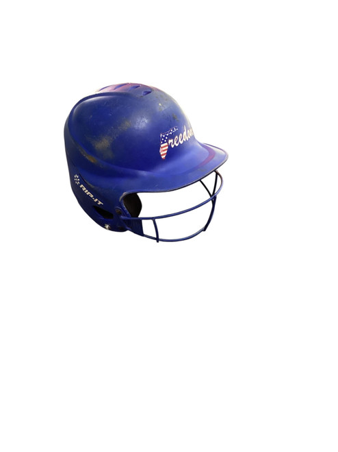 Vist Large View of Product Image Which is Used RIP-IT HELMET W MASK Batting Helmet w/Mask Royal Blue S/M