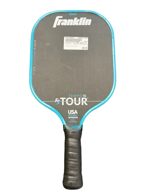 Vist Large View of Product Image Which is Used Franklin FS TOUR TEMPO 14 Pickleball Racquet Carolina Blue