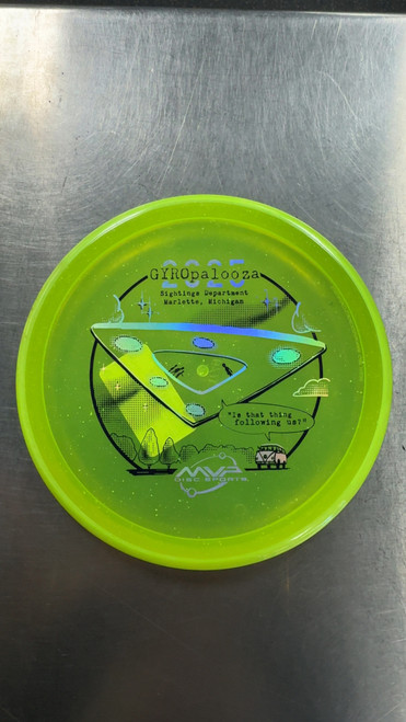 Vist Large View of Product Image Which is Used MVP PYRO 2025 GyroPalooza Disc Golf Driver Green