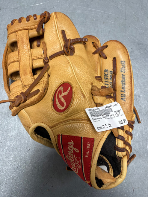 Vist Large View of Product Image Which is Used Rawlings SELECT PRO LITE BB/SB Glove RH Throw None 11 1/2"