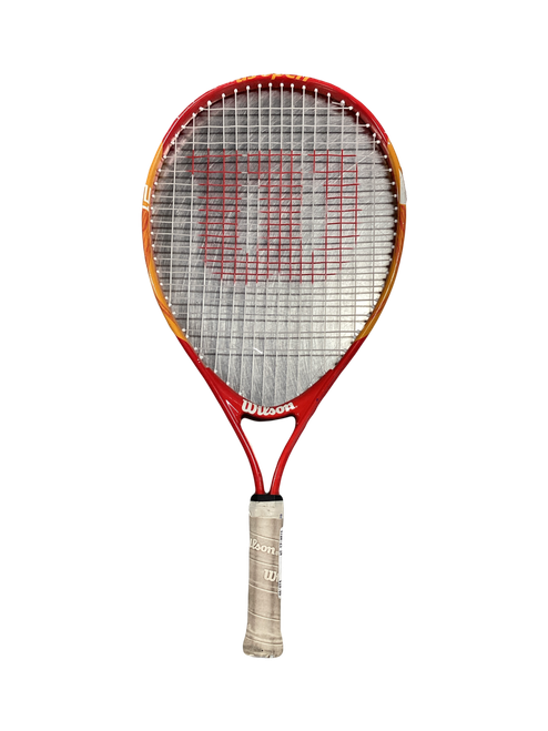 Vist Large View of Product Image Which is Used Wilson US OPEN Junior Tennis Racquet Red 21"