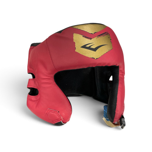 Vist Large View of Product Image Which is Used Everlast Boxing Headgear Red, side view