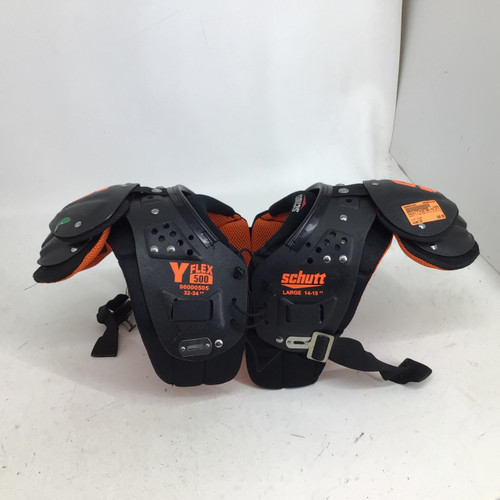 Vist Large View of Product Image Which is Used Schutt Y FLEX 500 YTH LG 14-15 IN SHOULDER PADS FB Shoulder Pads Black LG