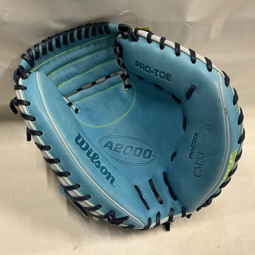 Vist Large View of Product Image Which is Used Wilson A2000 CM33 Baseball Catchers RH Throw Sky Blue 33"