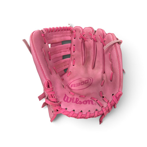 Vist Large View of Product Image Which is Used Wilson AO150T105 BB/SB Glove RH Throw Pink 10 1/2"