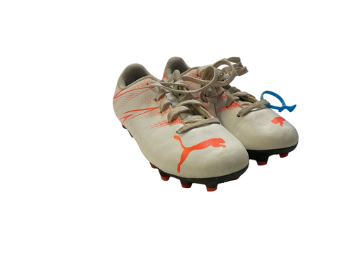 Vist Large View of Product Image Which is Used Puma Soccer Cleats White Youth 10.0